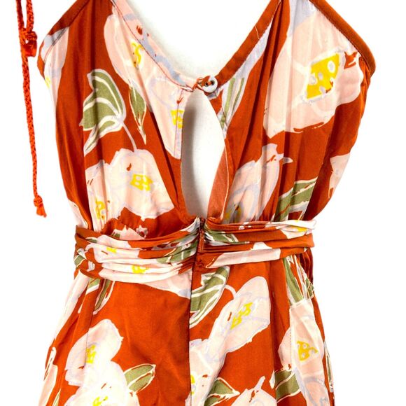 CAROLINA K Womens Luz Peonies Print Halter Maxi Dress Sz‎ Large - Picture 8 of 11